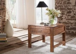 Table D'appoint 60x60 Acacia Laqué Golden Honey SHAMAN #71