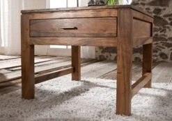 Table D'appoint 60x60 Acacia Laqué Golden Honey SHAMAN #71 -Massivmoebel24 05 100 610 1037 4