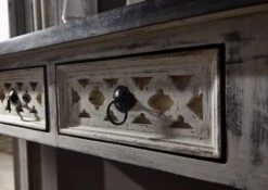 Console 120x40 Manguier Ciré Blanc Antique CASTLE-ANTIK #225 -Massivmoebel24 05 100 810 1038 4