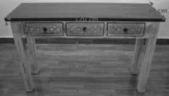 Console 120x40 Manguier Ciré Blanc Antique CASTLE-ANTIK #225 -Massivmoebel24 05 100 810 1038 8