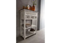 Console 80x35 Manguier Ciré Blanc Antique CASTLE-ANTIK #235 -Massivmoebel24 05 100 810 1045 4