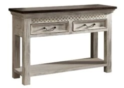 Console 115x40 Manguier Ciré Blanc Antique CASTLE-ANTIK #269 -Massivmoebel24 05 100 810 1054 9