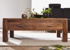 Table Basse 110x60 Acacia Laqué Golden Honey SHAMAN #70 -Massivmoebel24 05 200 610 1025 3