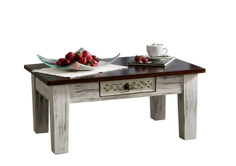 Table Basse 90x60 Manguier Ciré Blanc Antique CASTLE-ANTIK #247 5 Table Basse 90x60 Manguier Ciré Blanc Antique CASTLE-ANTIK #247 – Image 5