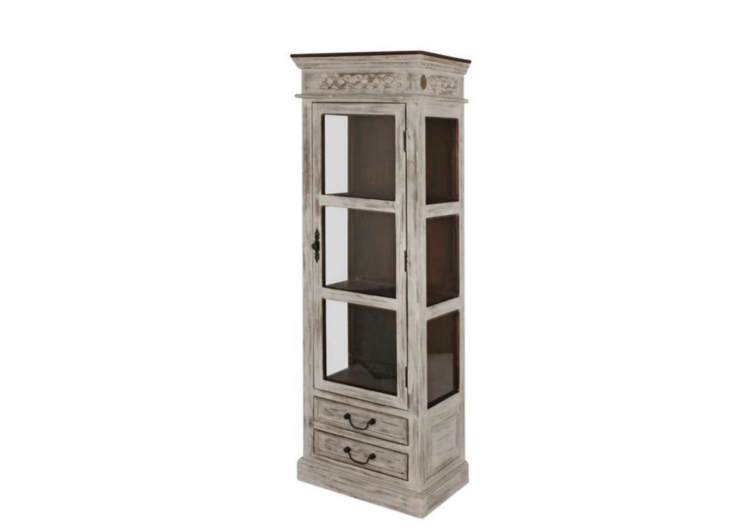 Vitrine 55x40 Manguier Ciré Blanc Antique CASTLE-ANTIK #207 4 Vitrine 55x40 Manguier Ciré Blanc Antique CASTLE-ANTIK #207 – Image 4