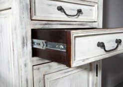 Vitrine 60x40 Manguier Ciré Blanc Antique CASTLE-ANTIK #213 -Massivmoebel24 05 320 810 1009 4