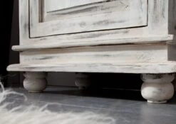 Vitrine 60x40 Manguier Ciré Blanc Antique CASTLE-ANTIK #213 -Massivmoebel24 05 320 810 1009 6