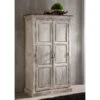 Armoire 105x50 Manguier Ciré Blanc Antique CASTLE-ANTIK #221