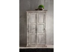 Armoire 105x50 Manguier Ciré Blanc Antique CASTLE-ANTIK #221 -Massivmoebel24 05 340 810 1033 3