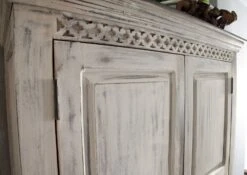 Armoire 105x50 Manguier Ciré Blanc Antique CASTLE-ANTIK #221 -Massivmoebel24 05 340 810 1033 4
