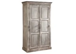 Armoire 105x50 Manguier Ciré Blanc Antique CASTLE-ANTIK #221 -Massivmoebel24 05 340 810 1033 9