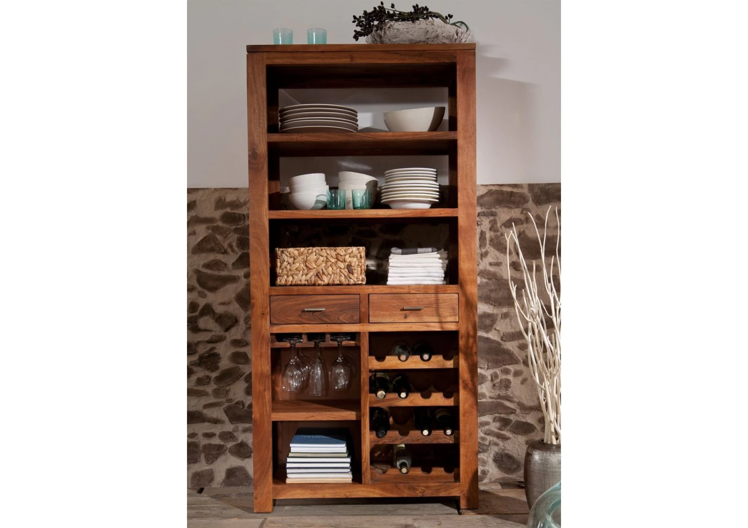 Étagère à Vin 85x36 Acacia Laqué Golden Honey SHAMAN #76 3 Étagère à Vin 85x36 Acacia Laqué Golden Honey SHAMAN #76 – Image 3