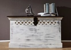 Coffre 90x50 Manguier Ciré Blanc Antique CASTLE-ANTIK #255 9 Coffre 90x50 Manguier Ciré Blanc Antique CASTLE-ANTIK #255 -Massivmoebel24 05 370 810 1026 4