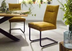 Chaise Cantilever Jaune SEATTLE #10