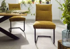 Chaise Cantilever Jaune SEATTLE #10 -Massivmoebel24 06 151 512 0010 3