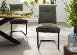 Chaise Cantilever Vert SEATTLE #12 -Massivmoebel24 06 151 512 0012 3