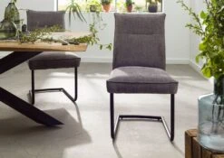 Chaise Cantilever Gris SEATTLE #13 -Massivmoebel24 06 151 512 0013 3