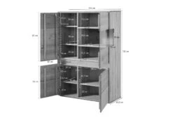 Buffet 103x43,5 Chêne Sauvage Huilé Bois Naturel CARDIFF #120 -Massivmoebel24 06 310 030 0020 8