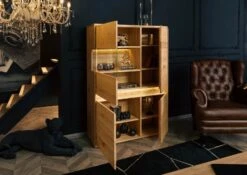 Buffet 103x43,5 Chêne Sauvage Huilé Bois Naturel CARDIFF #121 -Massivmoebel24 06 310 030 0021 4