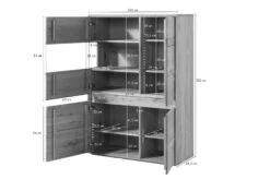 Buffet 103x43,5 Chêne Sauvage Huilé Bois Naturel CARDIFF #121 -Massivmoebel24 06 310 030 0021 8