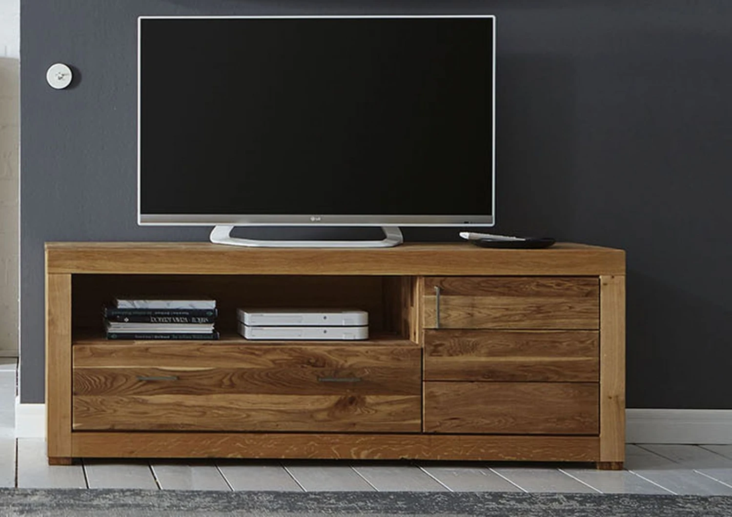 Meuble TV 165x48 Chêne Sauvage Huilé Bois Naturel BERLIN #21 1 Meuble TV 165x48 Chêne Sauvage Huilé Bois Naturel BERLIN #21