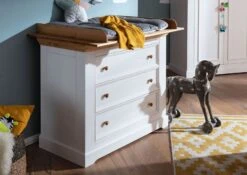 Table à Langer 109x80 Pin Ciré Blanc HANNA #13