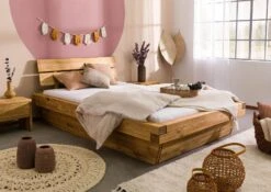 Lit à Poutre 140x200 Chêne Sauvage Huilé Naturel INNSBRUCK #140