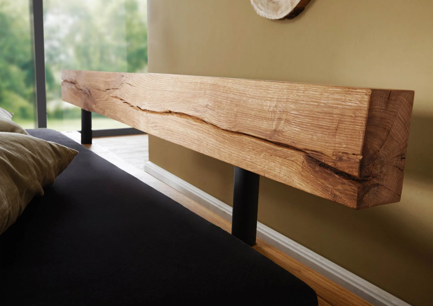 Lit En Poutres De Chêne Sauvage Huilé Naturel 140x200 - OSLO # 140 3 Lit En Poutres De Chêne Sauvage Huilé Naturel 140x200 - OSLO # 140 – Image 3