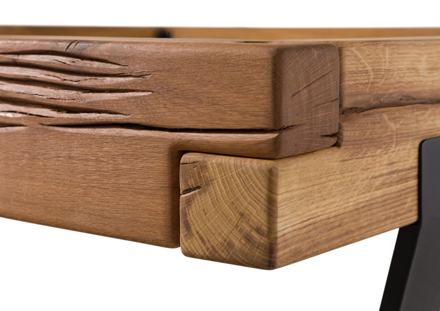 Lit En Poutres De Chêne Sauvage Huilé Naturel 140x200 - OSLO # 140 7 Lit En Poutres De Chêne Sauvage Huilé Naturel 140x200 - OSLO # 140 – Image 7