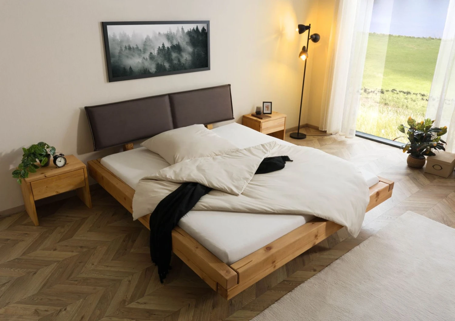 Lit Épicéa 200x200 Teinté / Huilé Naturel FICHTELBERG #13 2 Lit Épicéa 200x200 Teinté / Huilé Naturel FICHTELBERG #13 – Image 2