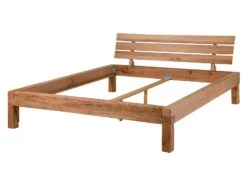 Lit Double 140x200 Chêne Sauvage Huilé Bois Naturel KRAKAU #201 -Massivmoebel24 06 634 704 0011 9