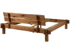 Lit à Poutre 140x200 Chêne Lombard Huilé Tabac JANGALI #320 -Massivmoebel24 06 634 771 3020 11