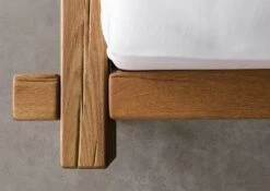 Lit à Poutre 140x200 Chêne Lombard Huilé Tabac JANGALI #320 -Massivmoebel24 06 634 771 3020 6