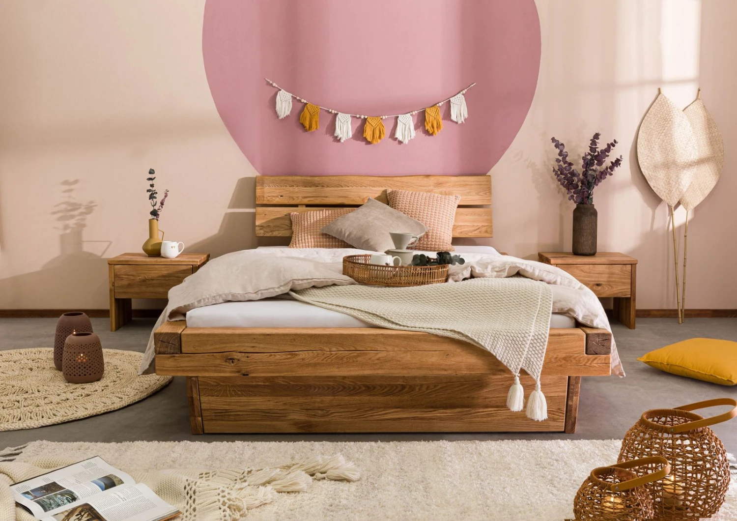 Lit à Poutre 160x200 Chêne Sauvage Huilé Naturel INNSBRUCK #160 3 Lit à Poutre 160x200 Chêne Sauvage Huilé Naturel INNSBRUCK #160 – Image 3