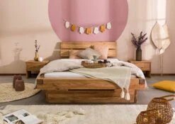 Lit à Poutre Avec Tiroirs 160x200 Chêne Sauvage Huilé Naturel INNSBRUCK #260 -Massivmoebel24 06 636 206 0260 04