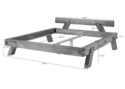 Lit En Poutres De Chêne Sauvage Huilé Naturel 160x200 - BERGEN # 160 -Massivmoebel24 06 636 281 0160 08