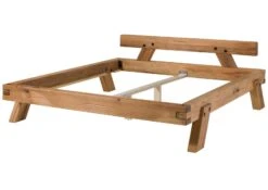 Lit En Poutres De Chêne Sauvage Huilé Naturel 160x200 - BERGEN # 160 -Massivmoebel24 06 636 281 0160 09