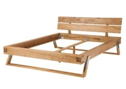 Lit Double 160x200 Chêne Sauvage Huilé Bois Naturel SALZBURG #101 -Massivmoebel24 06 636 772 0502 9