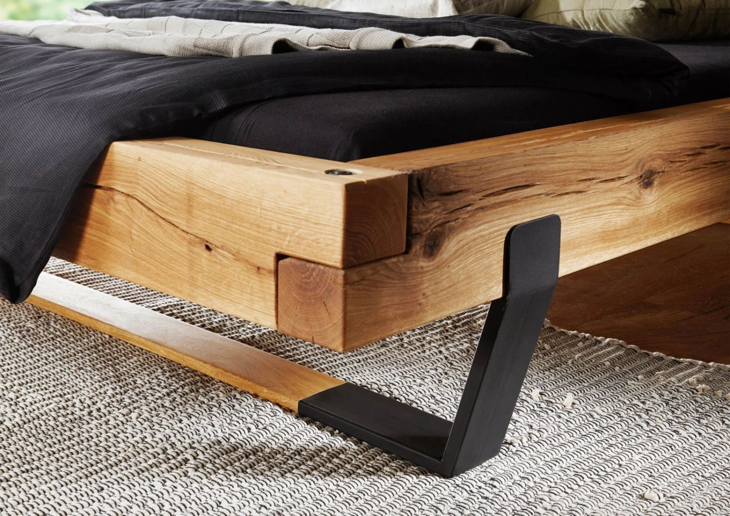 Lit En Poutres De Chêne Sauvage Huilé Naturel 180x200 - OSLO # 180 2 Lit En Poutres De Chêne Sauvage Huilé Naturel 180x200 - OSLO # 180 – Image 2