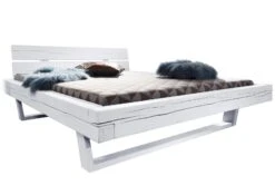 Lit Double 180x200 Épicéa Laqué Blanc VANCOUVER #711 5 Lit Double 180x200 Épicéa Laqué Blanc VANCOUVER #711 -Massivmoebel24 06 638 304 7011 9