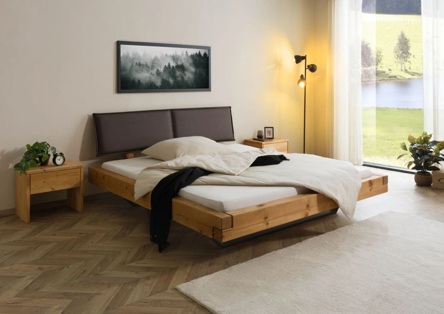 Lit Épicéa 200x200 Teinté / Huilé Naturel FICHTELBERG #13 1 Lit Épicéa 200x200 Teinté / Huilé Naturel FICHTELBERG #13