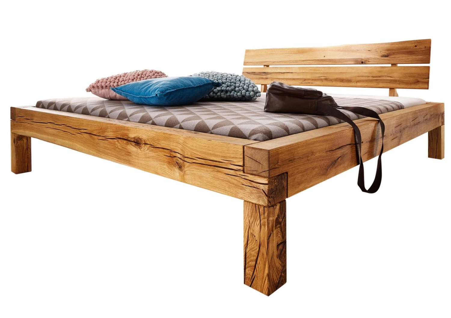 Lit Double 180x200 Chêne Sauvage Huilé Bois Naturel JANGALI #612 4 Lit Double 180x200 Chêne Sauvage Huilé Bois Naturel JANGALI #612 – Image 4