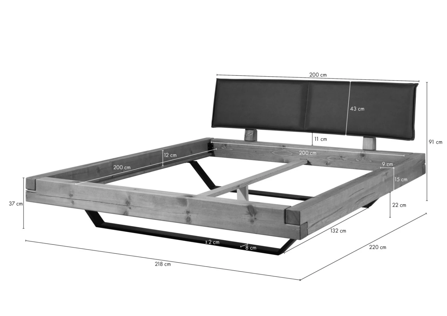 Lit Épicéa 200x200 Teinté / Huilé Naturel FICHTELBERG #13 8 Lit Épicéa 200x200 Teinté / Huilé Naturel FICHTELBERG #13 – Image 8