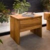 Table De Nuit 50x35 Chêne Sauvage Huilé Bois Naturel JANGALI #719