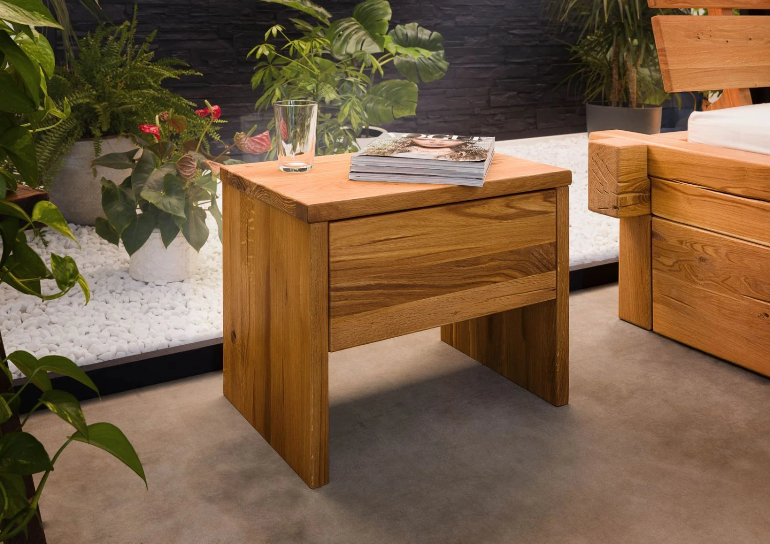 Table De Nuit 50x35 Chêne Sauvage Huilé Bois Naturel JANGALI #719 1 Table De Nuit 50x35 Chêne Sauvage Huilé Bois Naturel JANGALI #719