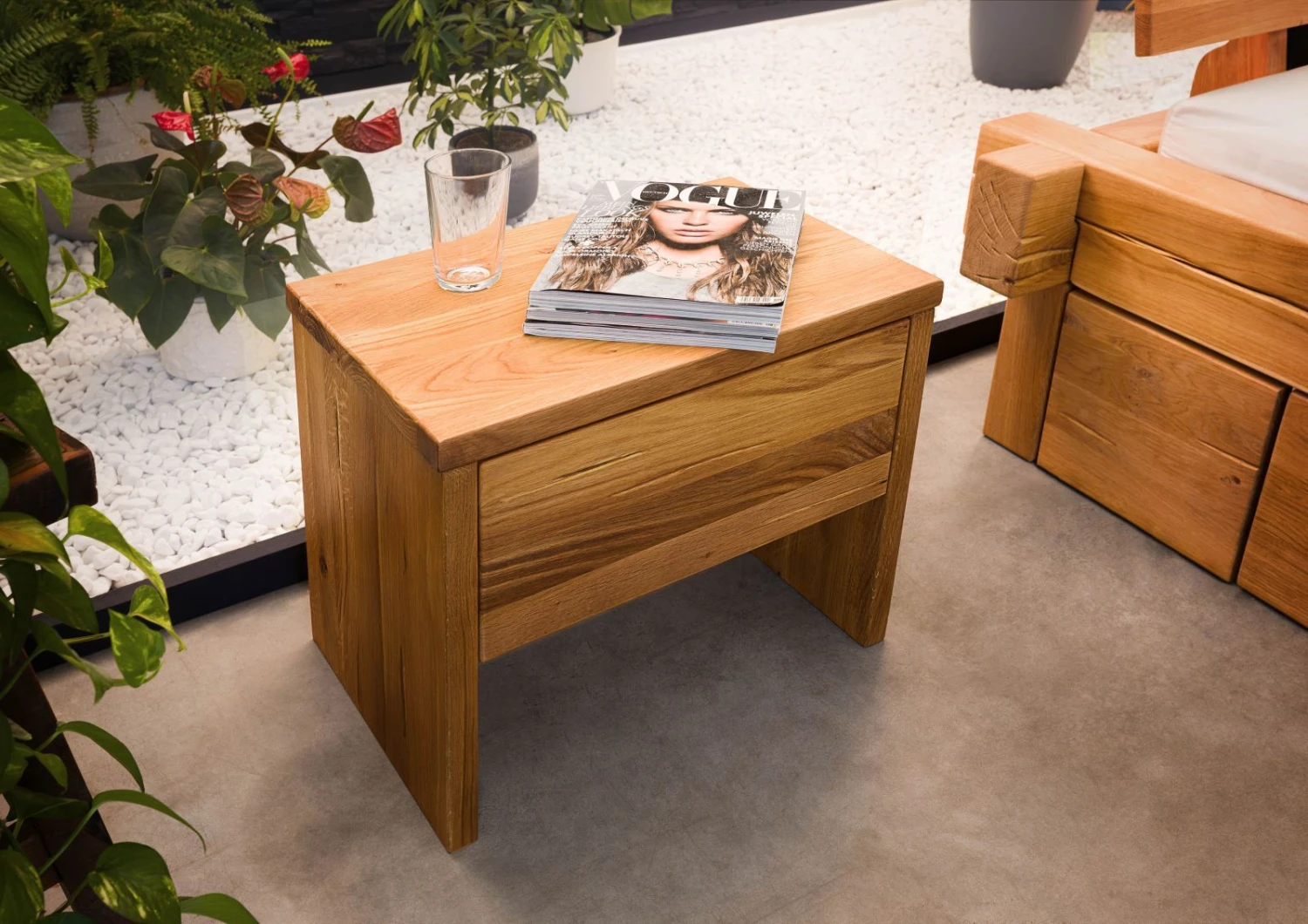 Table De Nuit 50x35 Chêne Sauvage Huilé Bois Naturel JANGALI #719 2 Table De Nuit 50x35 Chêne Sauvage Huilé Bois Naturel JANGALI #719 – Image 2