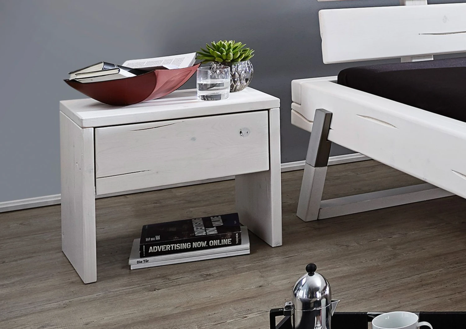 Table De Nuit 50x33 Épicéa Laqué Blanc VANCOUVER #700 1 Table De Nuit 50x33 Épicéa Laqué Blanc VANCOUVER #700