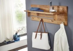 Portemanteau 81x24 Chêne Sauvage Huilé Bois Naturel LINZ #15