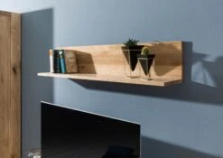 Étagère Murale Chêne Sauvage 120x22x24 Blanchi Huilé KENT # 212