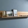 Étagère Murale Chêne Sauvage 170x22x24 Blanchi Huilé KENT # 213